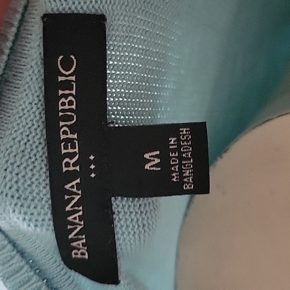 BANANA REPUBLIC Aqua Blue Crew Neck Sweater M‎ Academia Y2K 90's Retro Outdoor - Picture 2 of 6